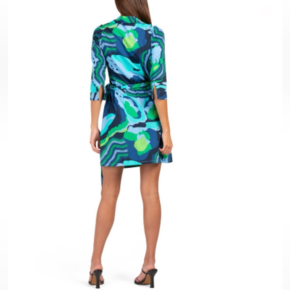FLORA BEA NYC Blue Multi Locomotion Milo Mini Dress - Picture 2 of 3